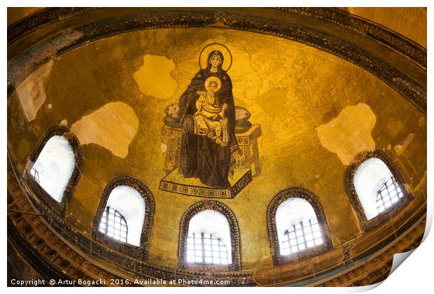 Hagia Sophia Mosaic Print by Artur Bogacki