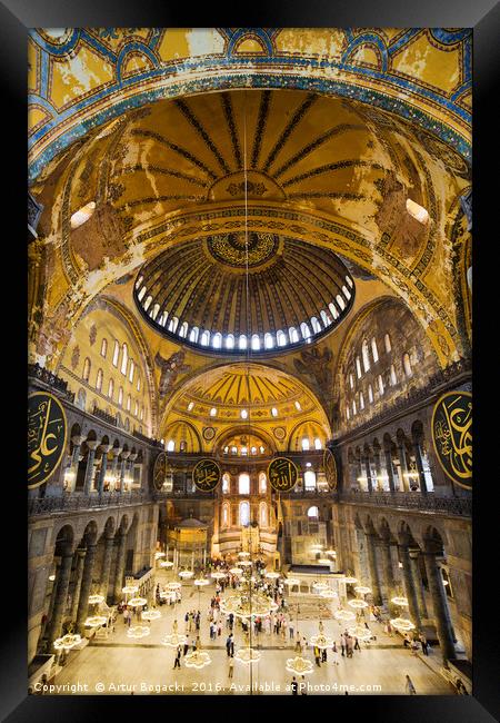 Hagia Sophia Interior Framed Print by Artur Bogacki