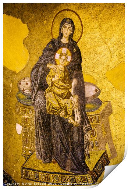 Virgin Mary and Jesus Mosaic Print by Artur Bogacki