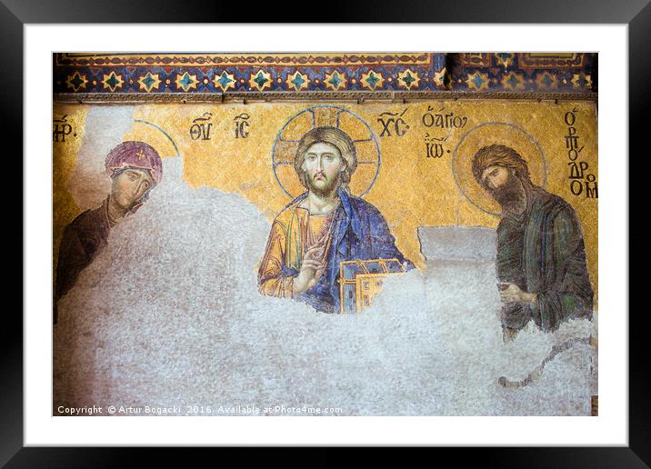 Deesis Mosaic of Jesus Christ Framed Mounted Print by Artur Bogacki