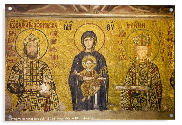 Byzantine Mosaic in Hagia Sophia Acrylic by Artur Bogacki