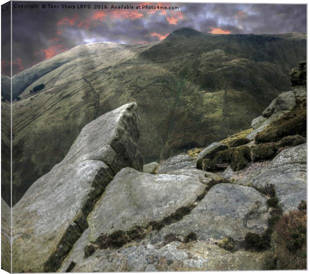 Kinder Scout, Peak District Canvas Print by Tony Sharp LRPS CPAGB