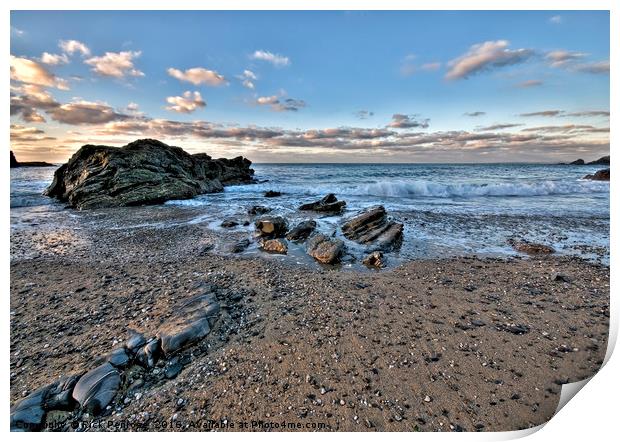 On The Beach At Dollar Cove Print by Rick Penrose