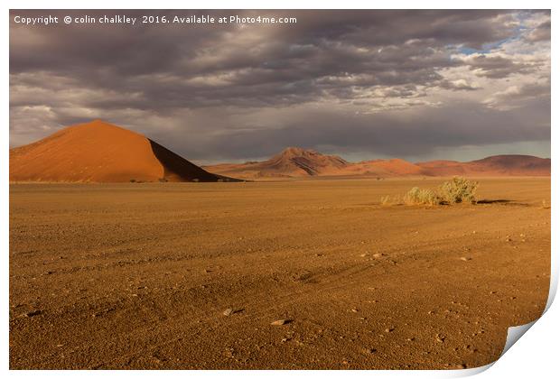 Sossusvlie Sand Dunes, Namib Desert Print by colin chalkley