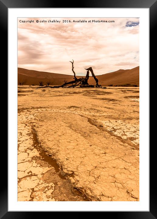 Salt and Clay Pan at Deadvlie, Namibia Framed Mounted Print by colin chalkley
