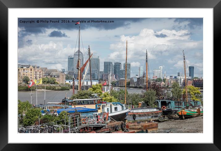 Docklands Framed Mounted Print by Philip Pound
