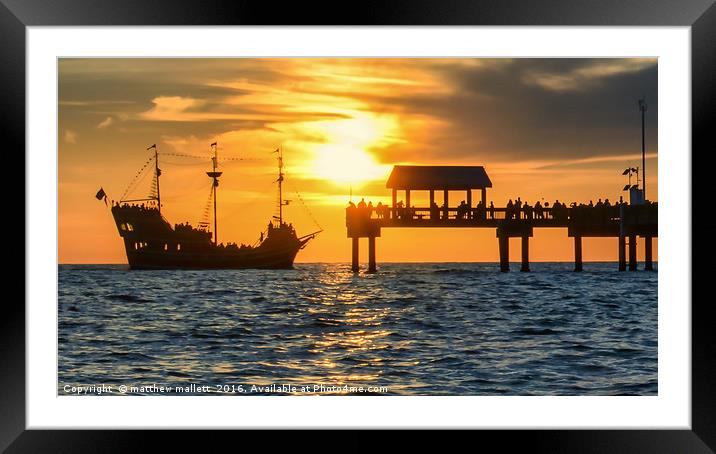 Saling Into The Sunset At Clearwater Beach Framed Mounted Print by matthew  mallett