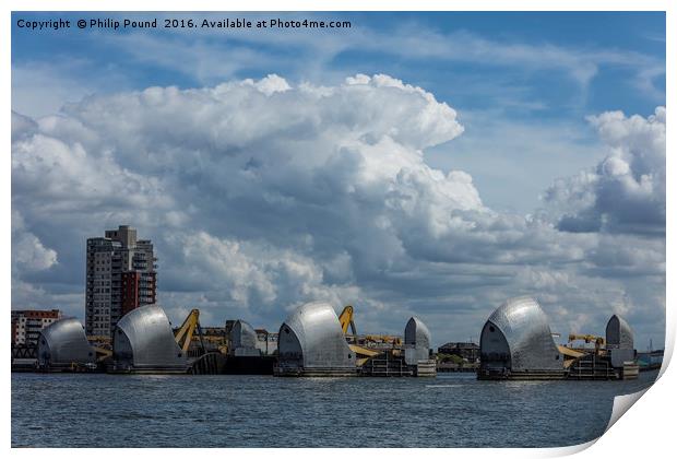 Thames Barrier in London Print by Philip Pound