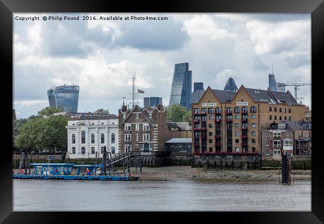 City of London from South of the River Thames Framed Print by Philip Pound
