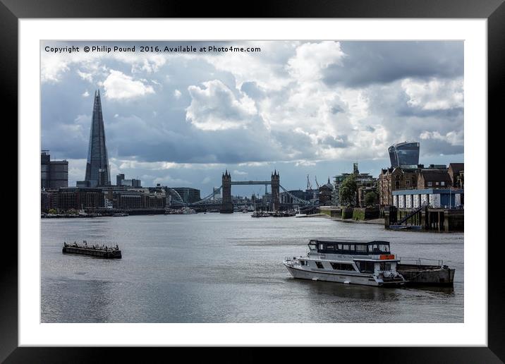 City of London from South of the River Thames Framed Mounted Print by Philip Pound