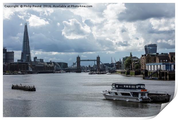 City of London from South of the River Thames Print by Philip Pound