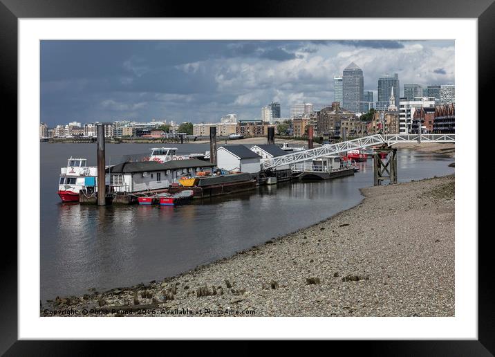 River Thames at Rotherhithe at low tide Framed Mounted Print by Philip Pound