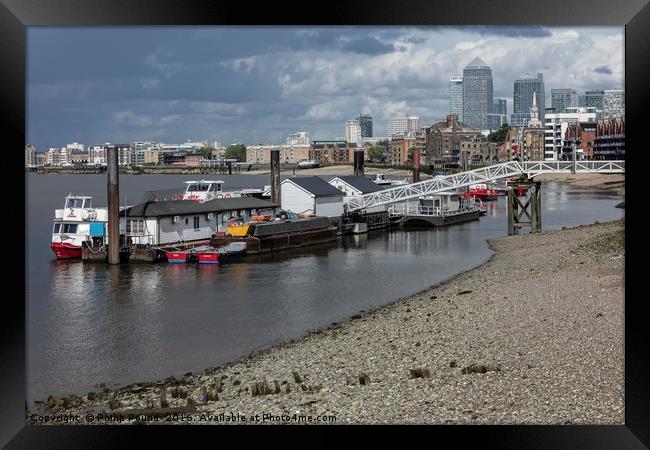 River Thames at Rotherhithe at low tide Framed Print by Philip Pound