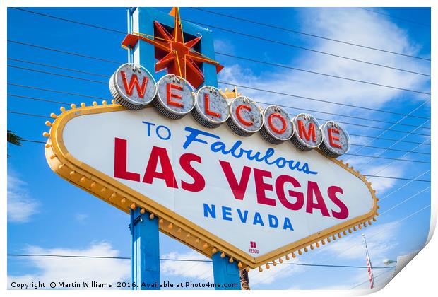 Welcome to fabulous Las Vegas Sign Print by Martin Williams