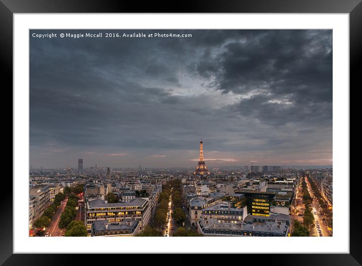 Paris from the L'Arc de Triomph Framed Mounted Print by Maggie McCall