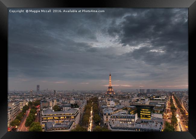 Paris from the L'Arc de Triomph Framed Print by Maggie McCall
