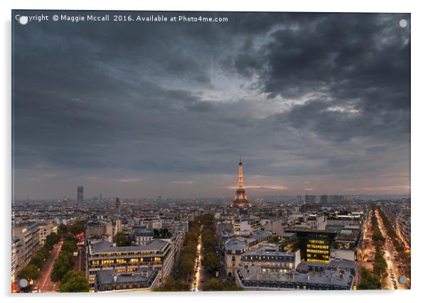 Paris from the L'Arc de Triomph Acrylic by Maggie McCall