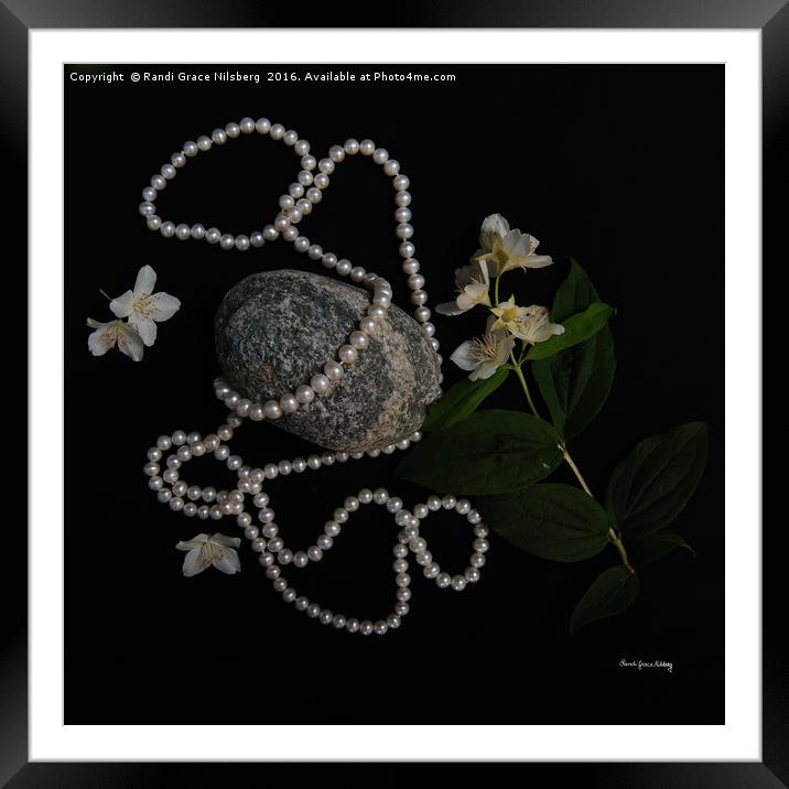 Jasmine and Pearls Framed Mounted Print by Randi Grace Nilsberg