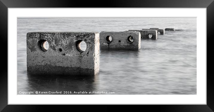 concrete blocks Framed Mounted Print by Karen Crawford