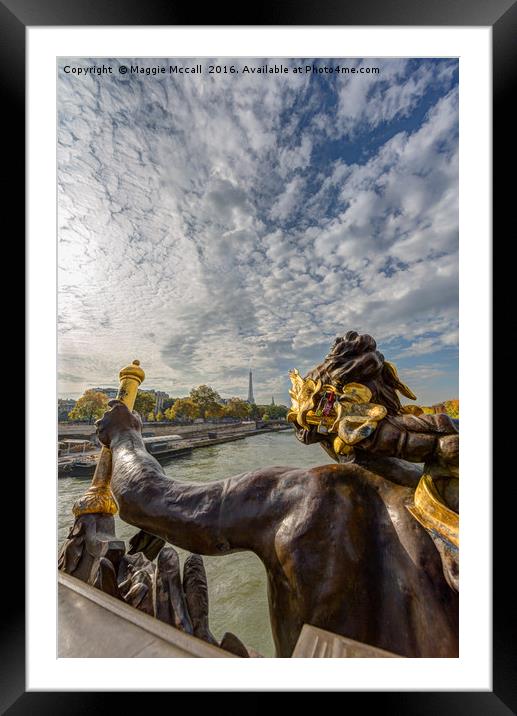 Tour Eiffel from  Le Pont des Invalides, Paris Framed Mounted Print by Maggie McCall