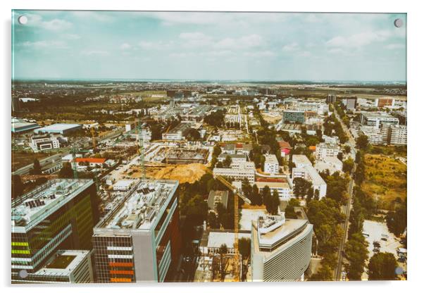 Aerial View Of Bucharest City Skyline Acrylic by Radu Bercan