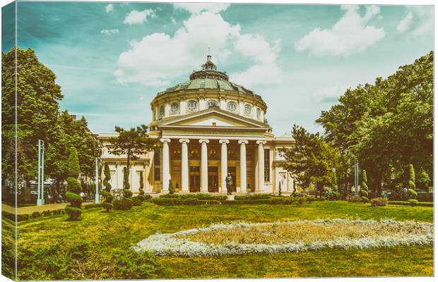 The Romanian Athenaeum George Enescu Canvas Print by Radu Bercan