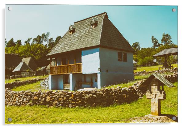 Old Romanian Village View In Romania Acrylic by Radu Bercan