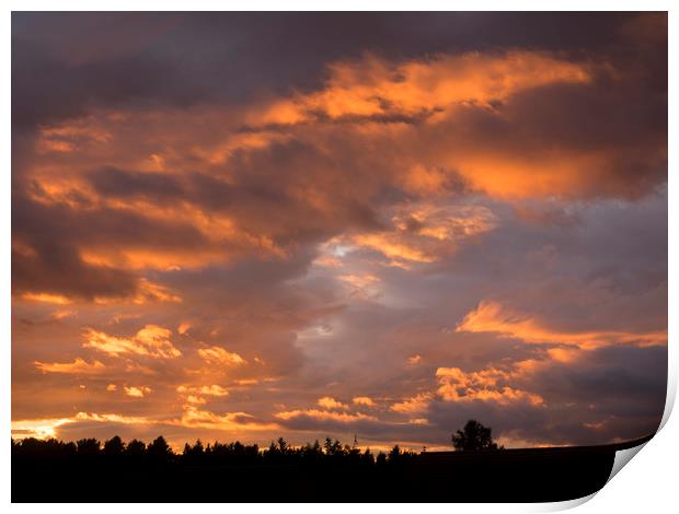 Sunset over Falkirk. Print by Tommy Dickson