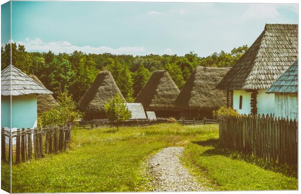 Old Romanian Village View In Romania Canvas Print by Radu Bercan