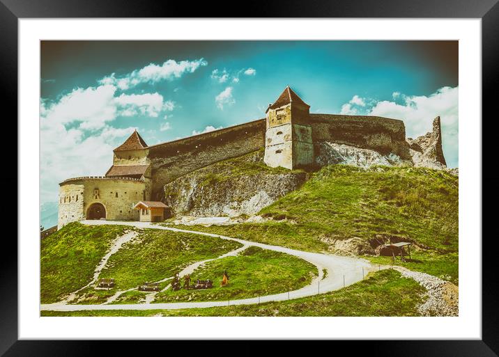 Rasnov Medieval Citadel In Romania Framed Mounted Print by Radu Bercan