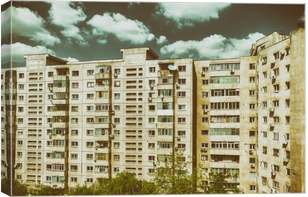 Communist Building Apartments Canvas Print by Radu Bercan