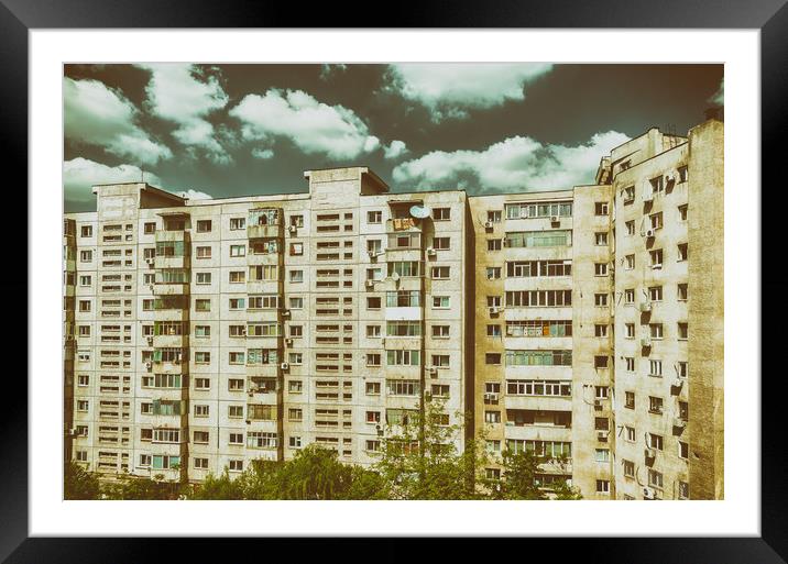 Communist Building Apartments Framed Mounted Print by Radu Bercan