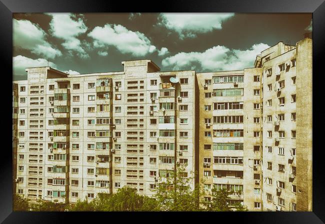 Communist Building Apartments Framed Print by Radu Bercan