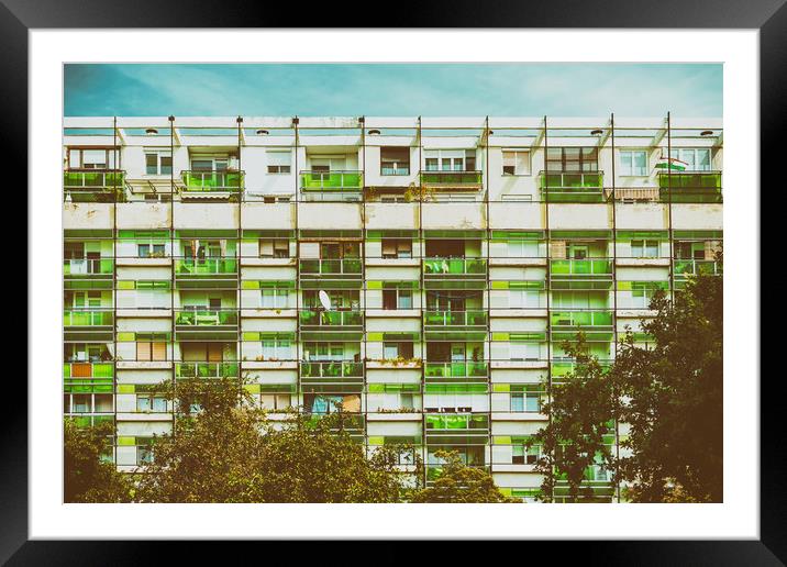 Communist Building Apartments Framed Mounted Print by Radu Bercan