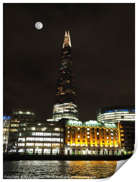 The Shard at Night Print by Andy Huntley