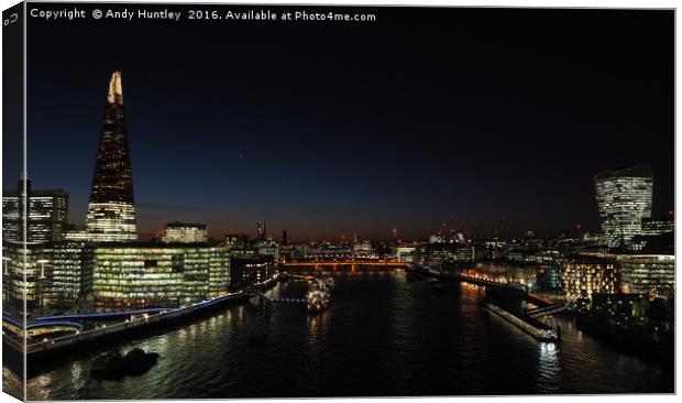 London by Night Canvas Print by Andy Huntley