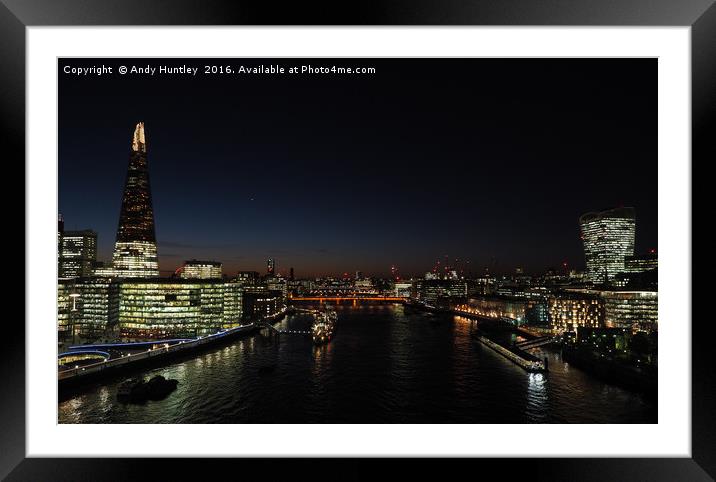 London by Night Framed Mounted Print by Andy Huntley