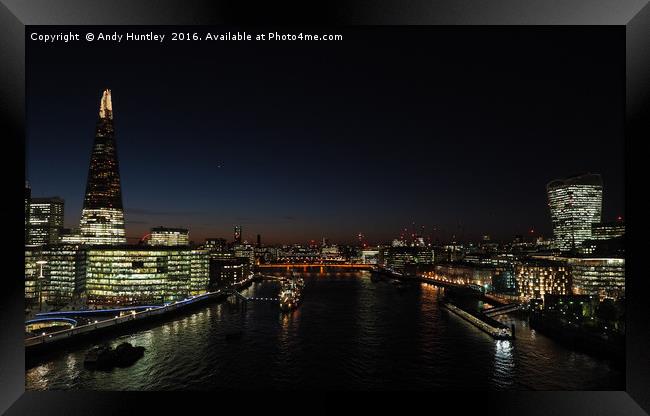 London by Night Framed Print by Andy Huntley