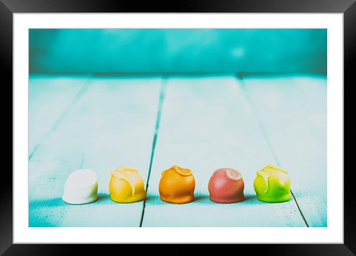 Colorful Fondant Candies Framed Mounted Print by Radu Bercan