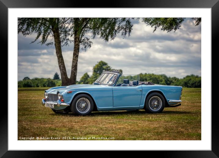 Triumph TR4A 1965 Framed Mounted Print by Adrian Evans