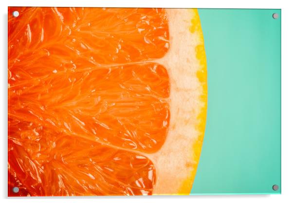 Blood Orange Slice Macro Details Acrylic by Radu Bercan