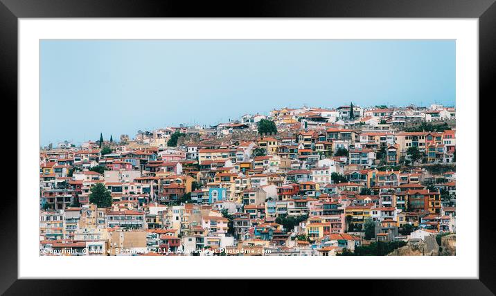 Aerial panoramic view of the Thessaloniki city Framed Mounted Print by Andrei Bortnikau