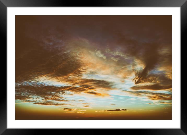 Beautiful Sunset On Cloudy Summer Sky Framed Mounted Print by Radu Bercan