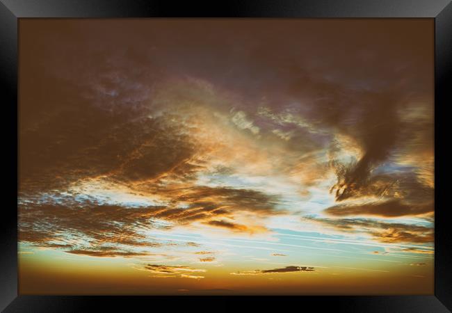 Beautiful Sunset On Cloudy Summer Sky Framed Print by Radu Bercan