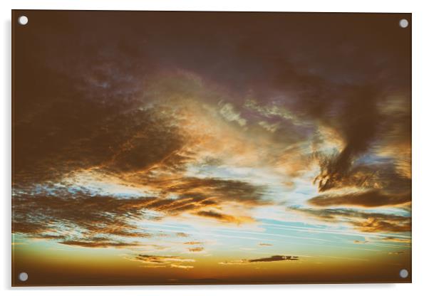 Beautiful Sunset On Cloudy Summer Sky Acrylic by Radu Bercan