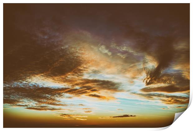 Beautiful Sunset On Cloudy Summer Sky Print by Radu Bercan