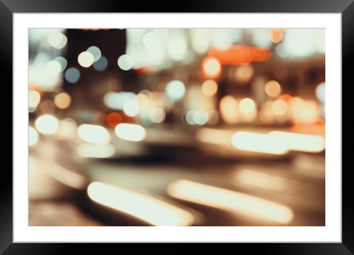 City Traffic Lights Background Framed Mounted Print by Radu Bercan