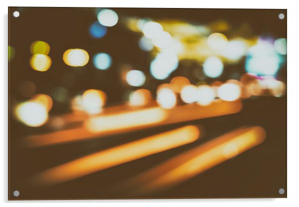 City Traffic Lights Background Acrylic by Radu Bercan