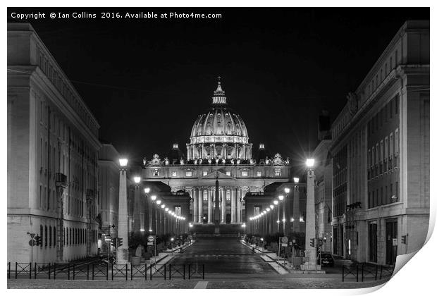 The Avenue to St Peter's, Rome Print by Ian Collins