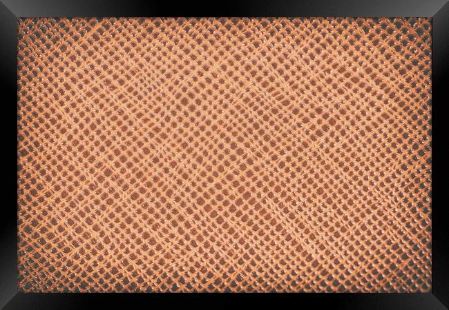 Vintage Natural Brown Leather Texture Background Framed Print by Radu Bercan